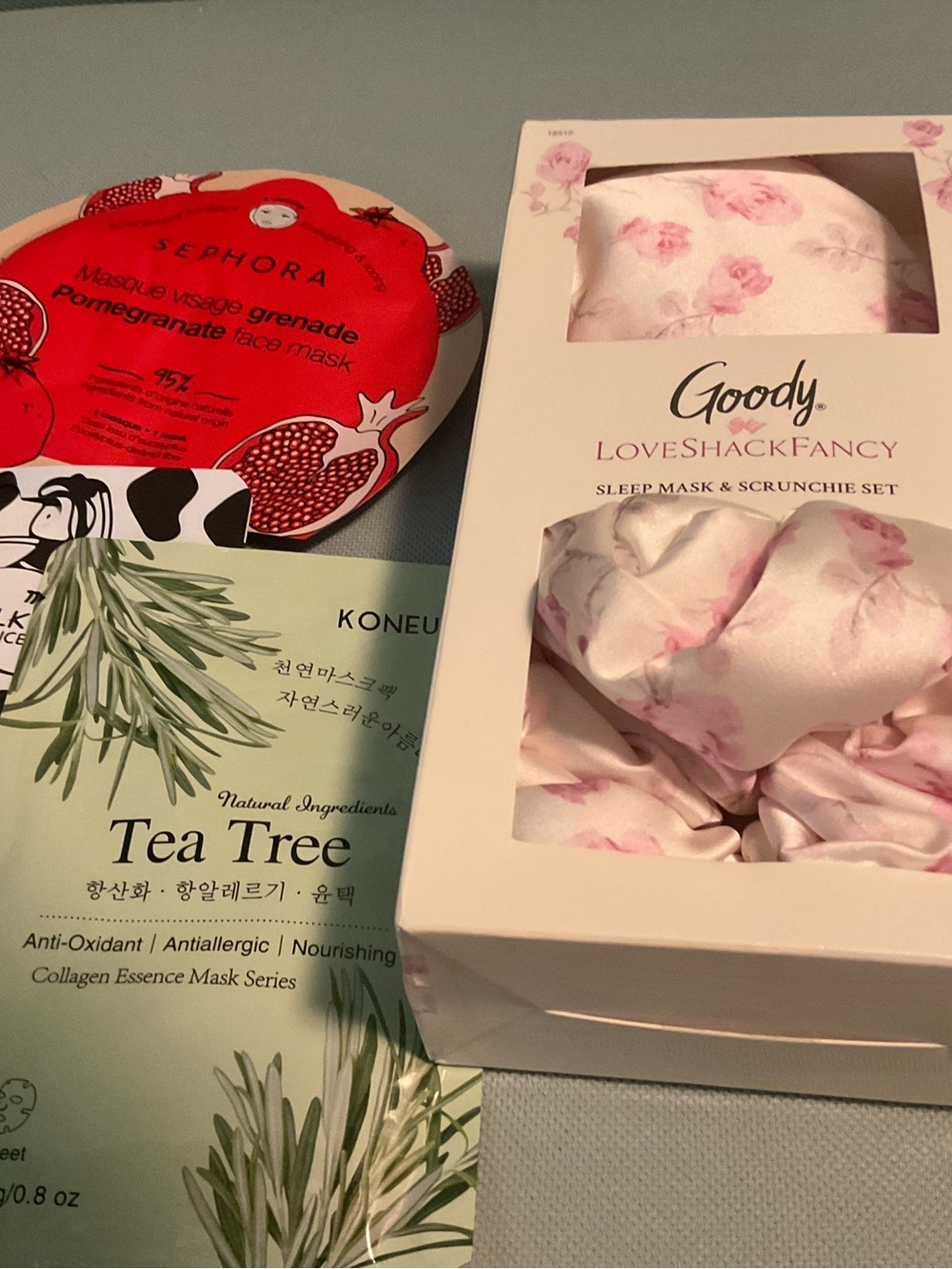 LoveShack Fancy Goody x Target Pink Sleep Mask & Scrunchie Set w/ three Masks